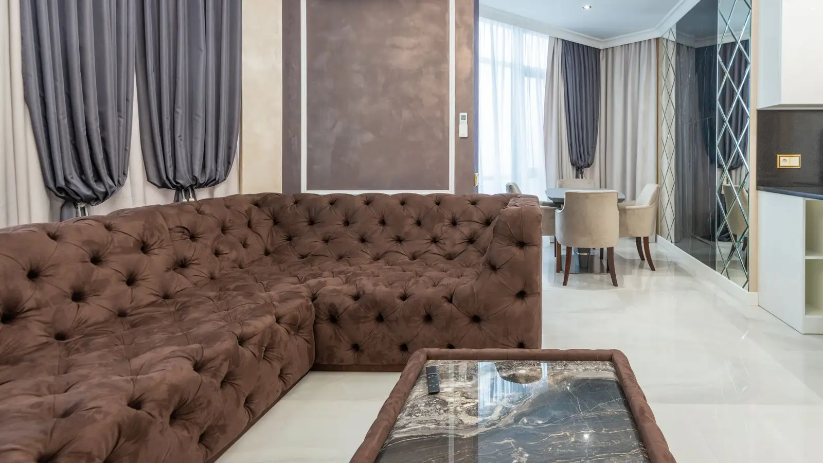 Modern Modular Sofa Transformation — Dubai Marina Apartment - Before Upholstery