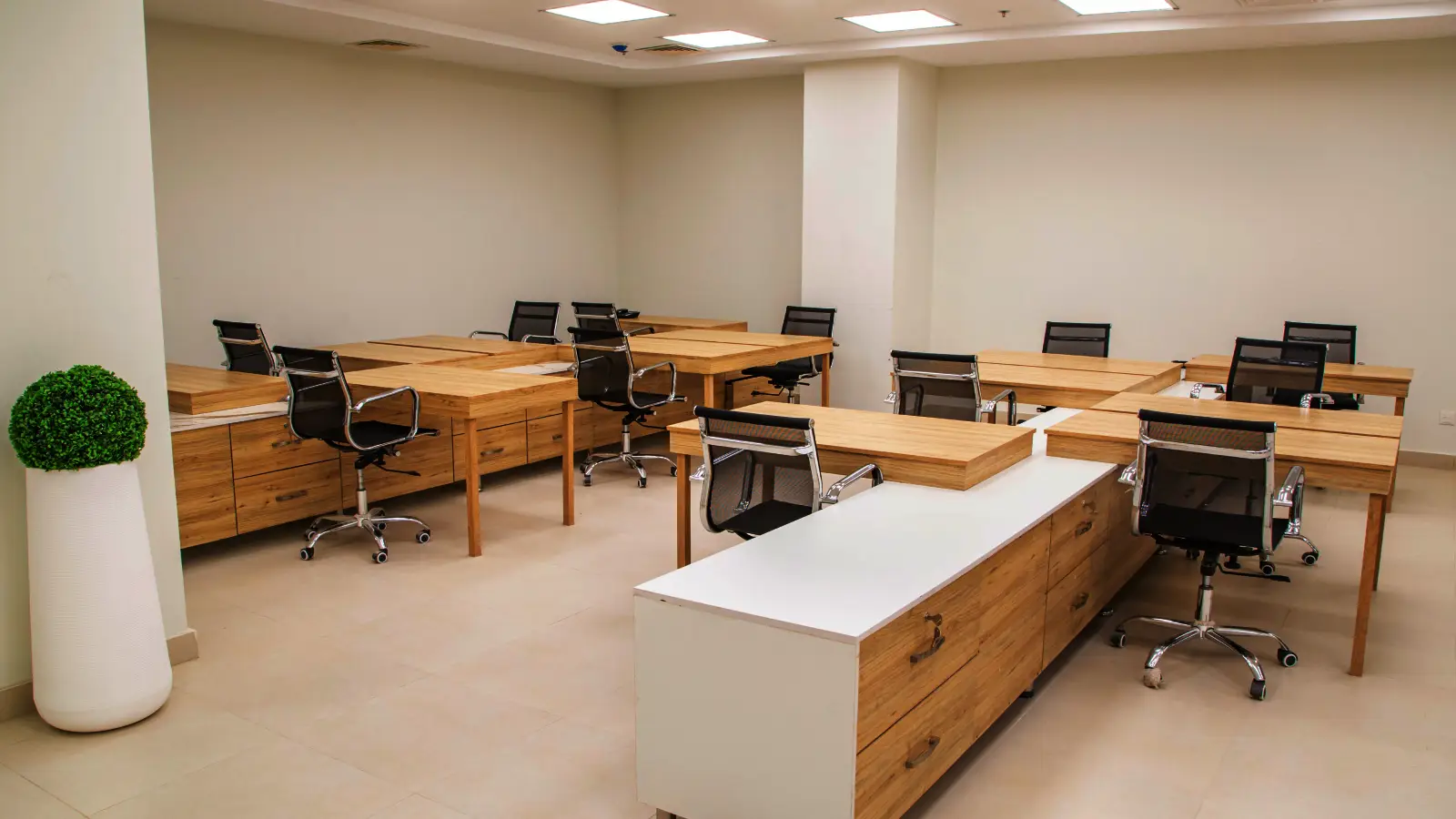 Office furniture in a Dubai office — ideally a desk, workstation, or reception area.